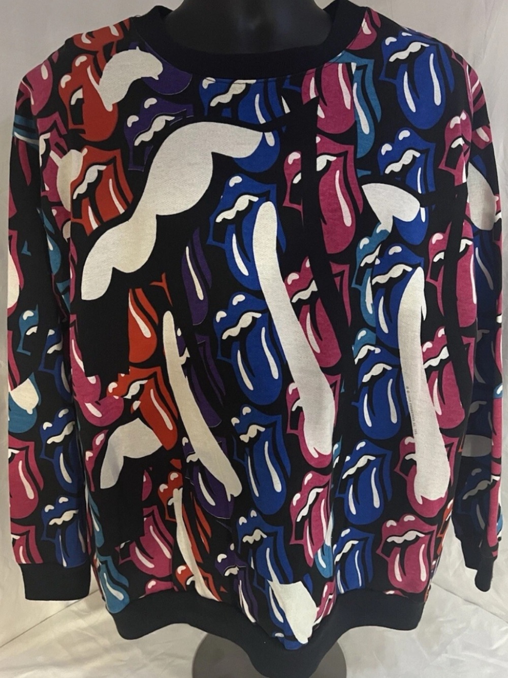 Rolling Stones Vintage Multi-Tongue 1989 Vintage Size 2 M Crewneck Sweater Rare